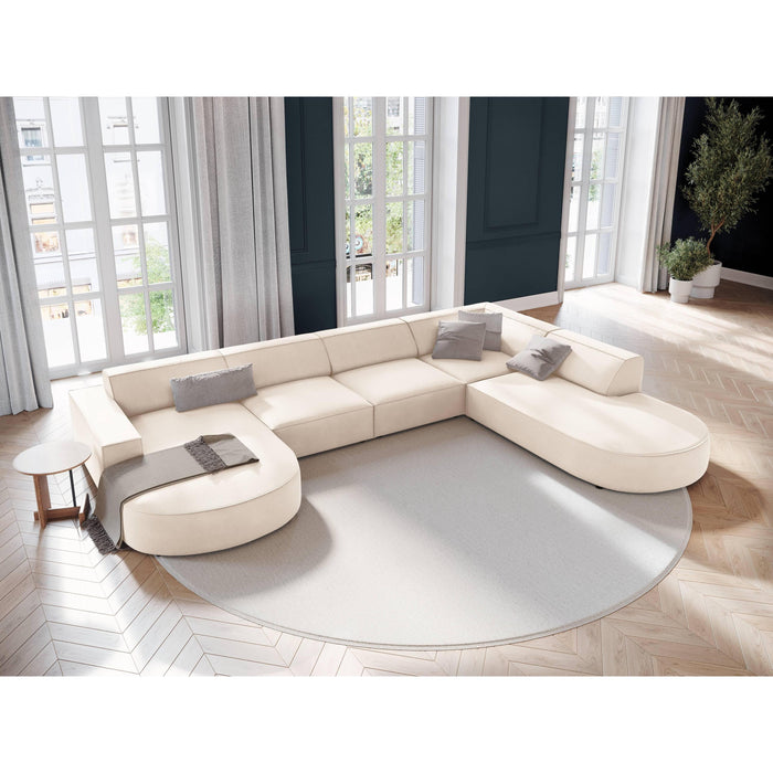 Micadoni Jodie U-bank Rechts Afgerond - Fluweel - Crème