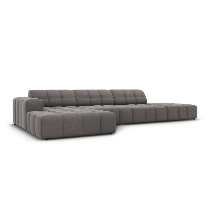 Cosmopolitan Design Chicago Hoekbank met Chaise Longue Links - Rechts Open - Velvet - Lichtgrijs