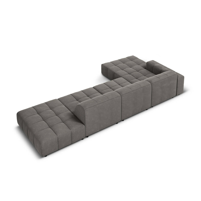 Cosmopolitan Design Chicago Hoekbank met Chaise Longue Links - Rechts Open - Velvet - Lichtgrijs