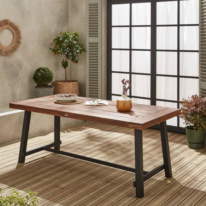 sweeek - Tafel van hout en metaal, 190cm, 6-8 zitplaatsen