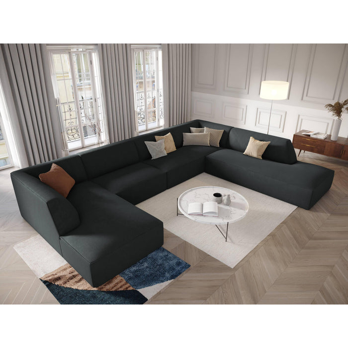 Windsor & Co Sao U-bank - Hoek Rechts - Ribstof - Zwart