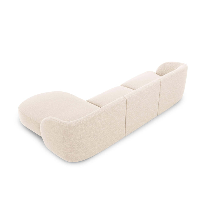 Micadoni Miley Hoekbank met Chaise Longue Rechts - Chenille - Crème