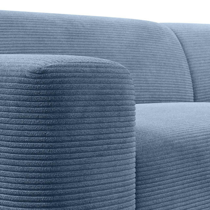 NADUVI Collection Nina Big Hoekbank Links - Ribstof - Lichtblauw