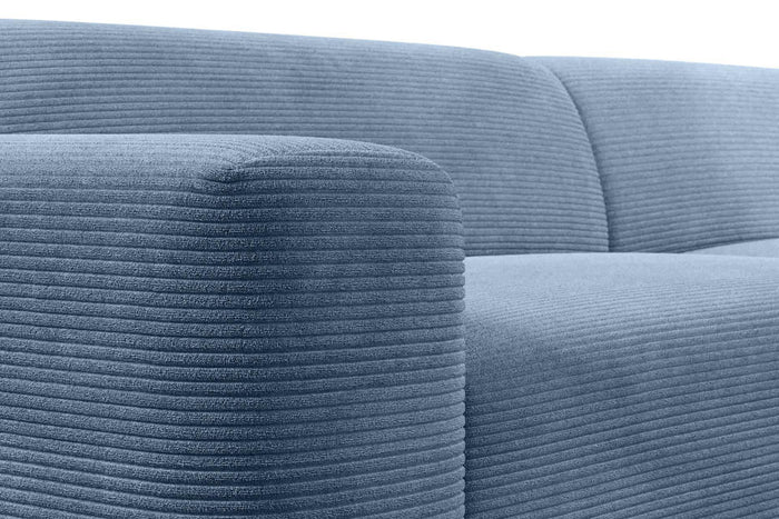 NADUVI Collection Nina Big Hoekbank Links - Ribstof - Lichtblauw