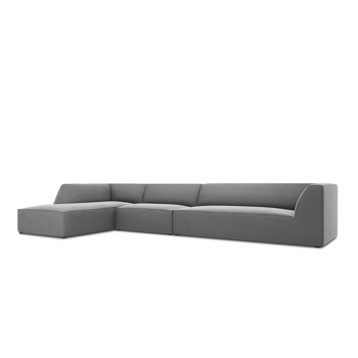 Windsor & Co Sao Hoekbank met Chaise Longue Links - 5-zits - Velvet - Grijs