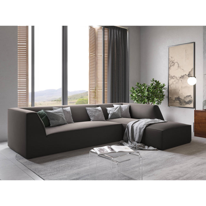 Windsor & Co Sao Hoekbank met Chaise Longue Rechts - 4-zits - Velvet - Donkergrijs