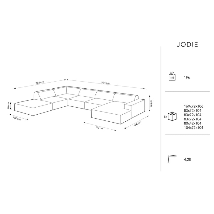 Micadoni Jodie U-bank Links - Fluweel - Groen
