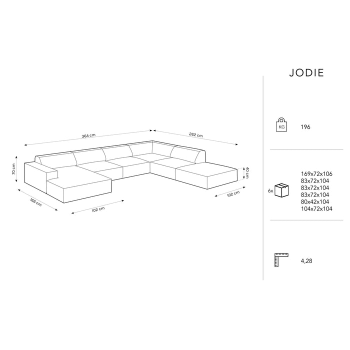 Micadoni Jodie U-bank Rechts - Geweven - Crème
