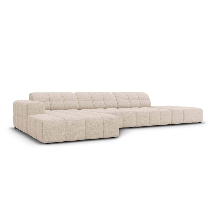 Cosmopolitan Design Chicago Hoekbank met Chaise Longue Links - Rechts Open - Chenille - Lichtbeige