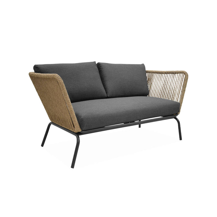 sweeek - Lage tuinmeubelset, rotan effect geweven hars, 4 zitplaatsen