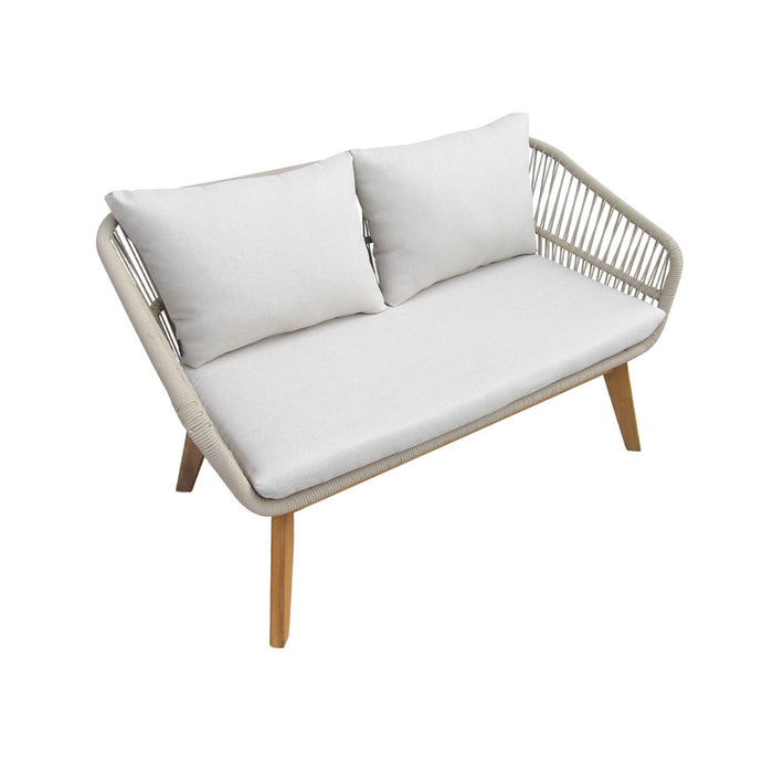 sweeek - Houten en touw tuinmeubelen voor 4 personen