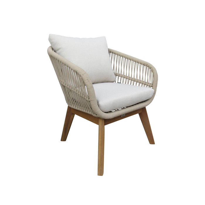 sweeek - Houten en touw tuinmeubelen voor 4 personen