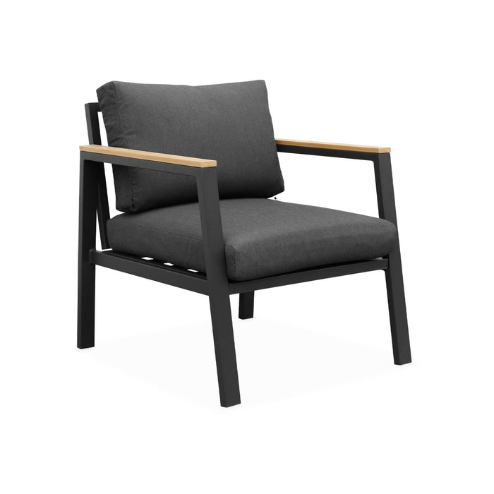 sweeek - Loungeset, 4-zits, 1 bank, 2 fauteuils, 1 salontafel