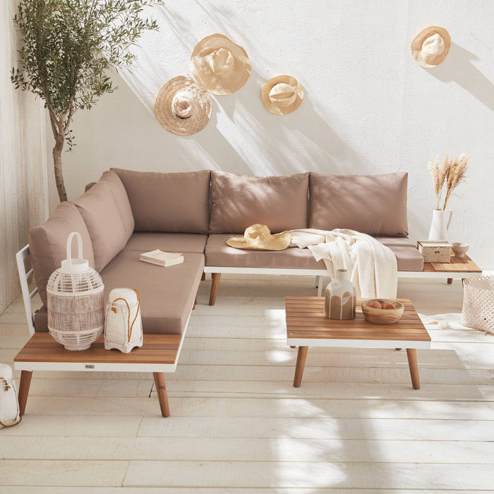 sweeek - Houten hoek loungeset 5 plaatsen - Buenos Aires