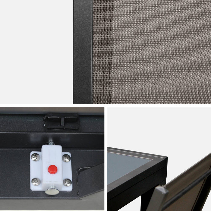 sweeek - Aluminium tuinset 6 plaatsen uitschuifbaar