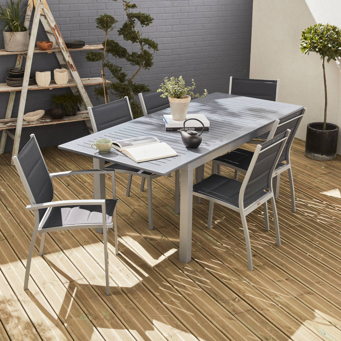 sweeek - Aluminium tuinset 6 plaatsen