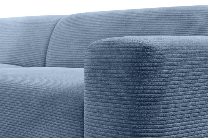 NADUVI Collection Nina Big Hoekbank Rechts - Ribstof - Lichtblauw