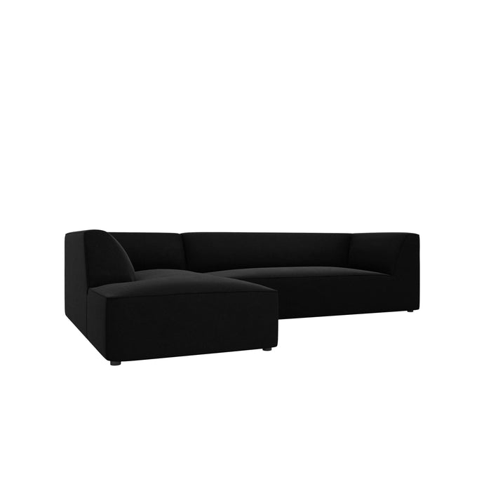 Windsor & Co Sao Hoekbank met Chaise Longue Links - 4-zits - Velvet - Zwart