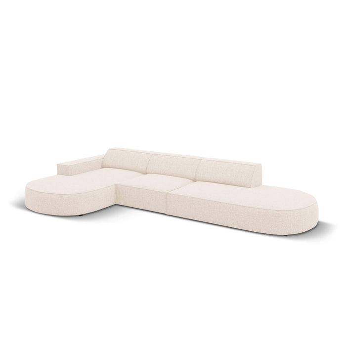 Micadoni Jodie Hoekbank Links Afgerond - Rechts Open 5-zits - Chenille - Crème