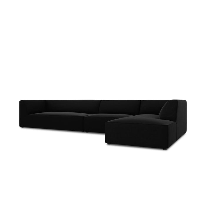 Windsor & Co Sao Hoekbank met Chaise Longue Rechts - 5-zits - Velvet - Zwart