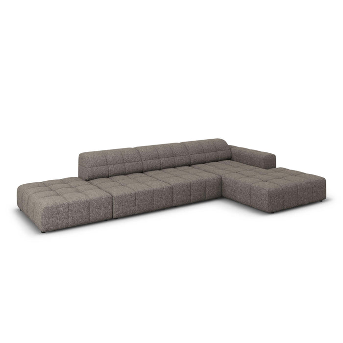 Cosmopolitan Design Chicago Hoekbank met Chaise Longue Rechts - Links Open - Chenille - Lichtgrijs