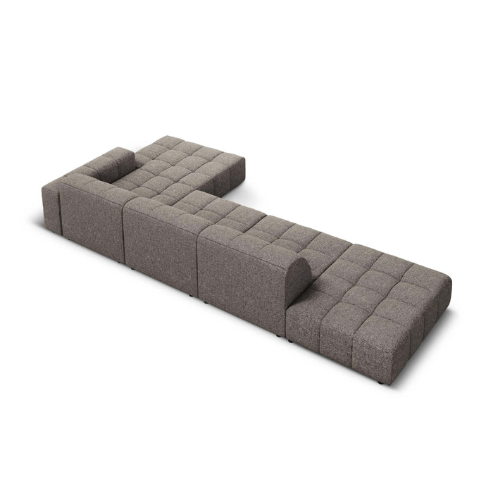 Cosmopolitan Design Chicago Hoekbank met Chaise Longue Rechts - Links Open - Chenille - Lichtgrijs