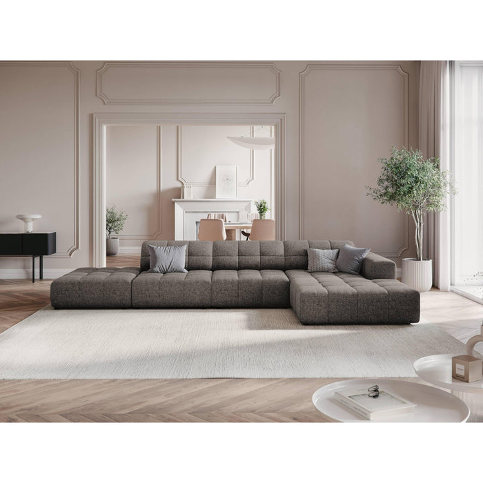 Cosmopolitan Design Chicago Hoekbank met Chaise Longue Rechts - Links Open - Chenille - Lichtgrijs
