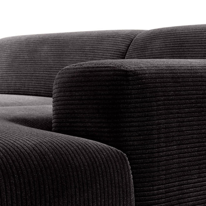 NADUVI Collection Nina Hoekbank Rechts - Ribstof - Donkergrijs