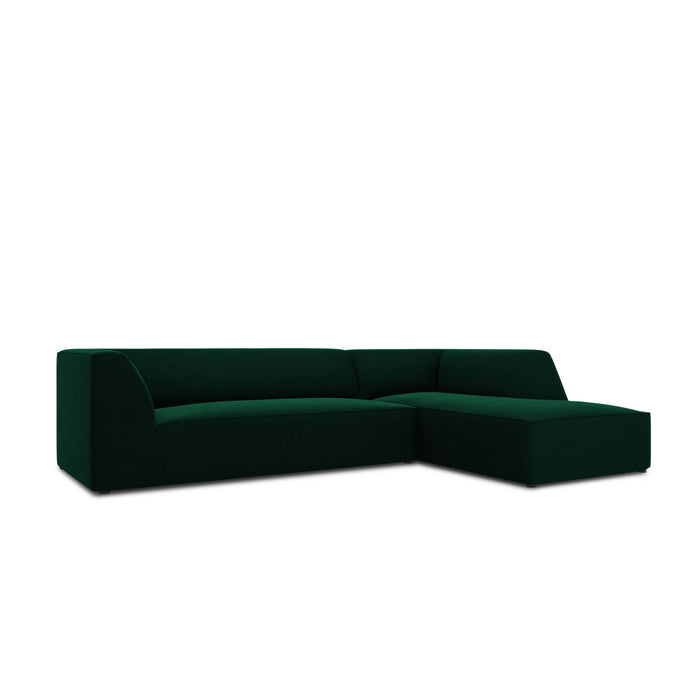 Windsor & Co Sao Hoekbank met Chaise Longue Rechts - 4-zits - Velvet - Flessengroen