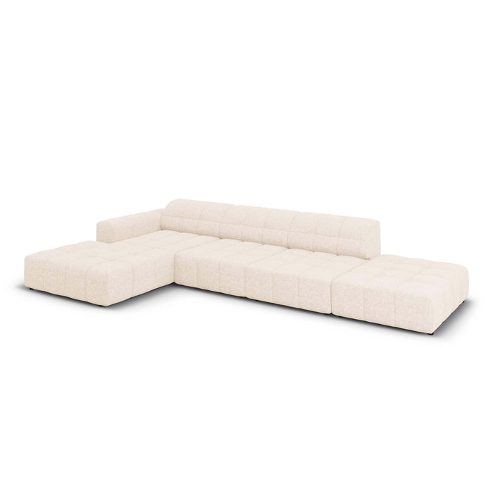 Cosmopolitan Design Chicago Hoekbank met Chaise Longue Links - Rechts Open - Chenille - Crème