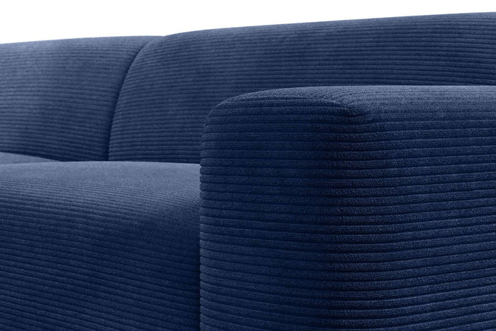 NADUVI Collection Nina Big Hoekbank Rechts - Ribstof - Donkerblauw