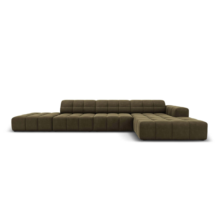 Cosmopolitan Design Chicago Hoekbank met Chaise Longue Rechts - Links Open - Velvet - Olijfgroen