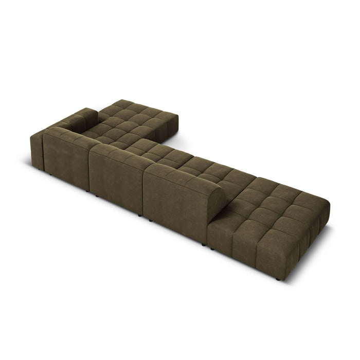 Cosmopolitan Design Chicago Hoekbank met Chaise Longue Rechts - Links Open - Velvet - Olijfgroen