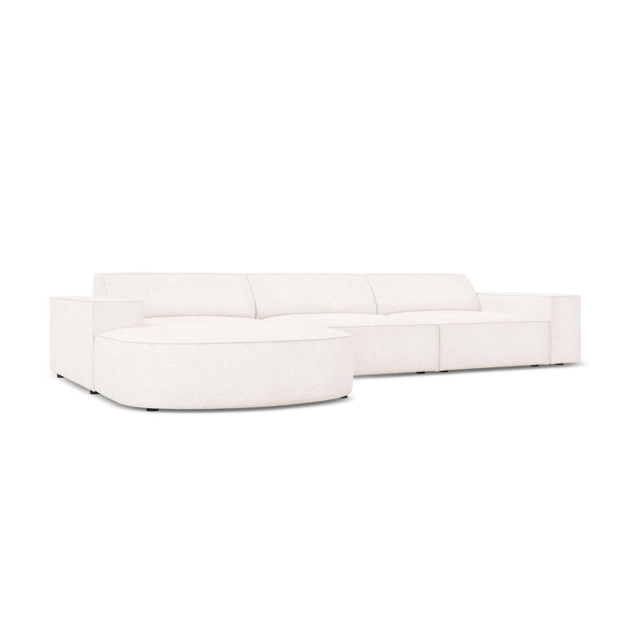 Micadoni Jodie Hoekbank Links Afgerond 4-zits - Bouclé - Wit