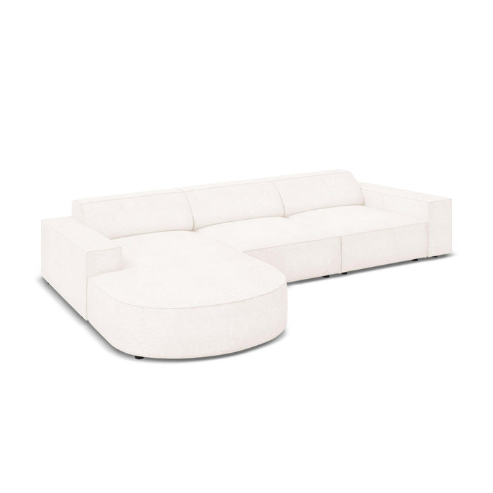Micadoni Jodie Hoekbank Links Afgerond 4-zits - Bouclé - Wit