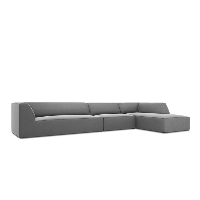 Windsor & Co Sao Hoekbank met Chaise Longue Rechts - 5-zits - Velvet - Grijs