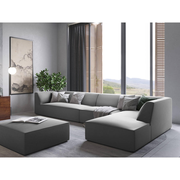 Windsor & Co Sao Hoekbank met Chaise Longue Rechts - 5-zits - Velvet - Grijs