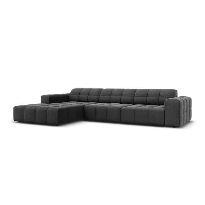 Cosmopolitan Design Chicago Hoekbank met Chaise Longue Links - Velvet - Olijfgroen