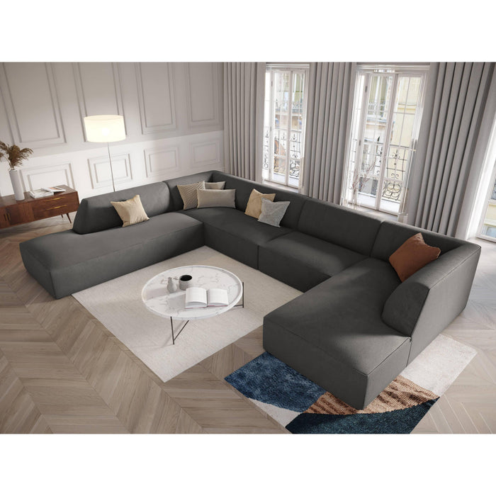 Windsor & Co Sao U-bank - Hoek Links - Ribstof - Donkergrijs