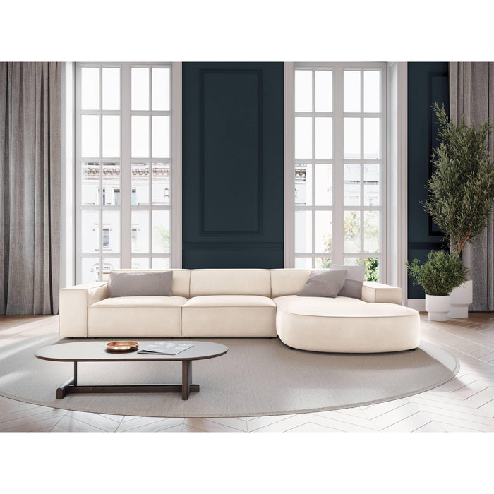 Micadoni Jodie Hoekbank Rechts Afgerond 4-zits - Fluweel - Crème