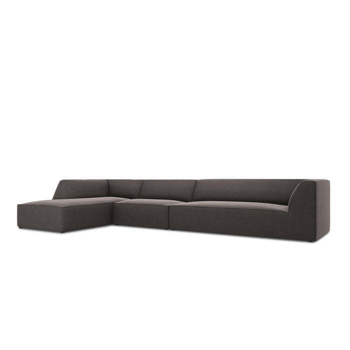 Windsor & Co Sao Hoekbank met Chaise Longue Links - 5-zits - Velvet - Donkergrijs