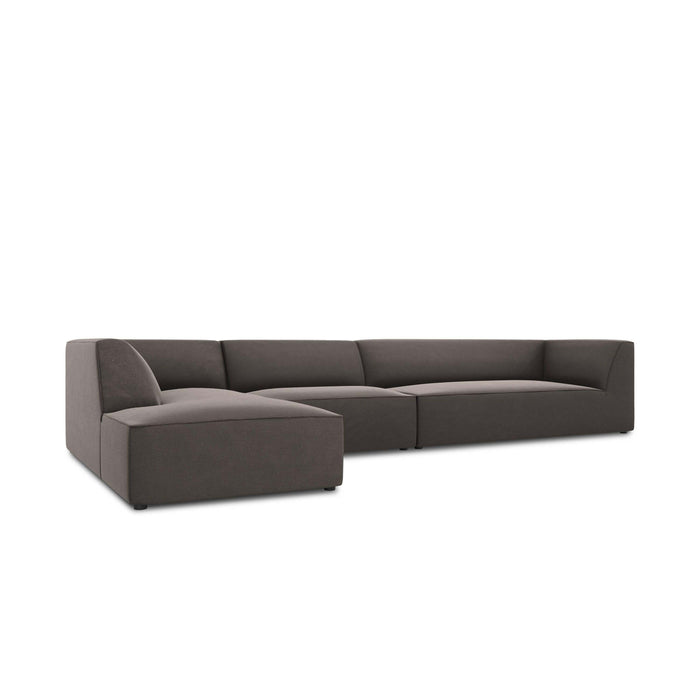 Windsor & Co Sao Hoekbank met Chaise Longue Links - 5-zits - Velvet - Donkergrijs