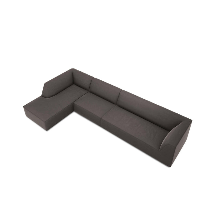 Windsor & Co Sao Hoekbank met Chaise Longue Links - 5-zits - Velvet - Donkergrijs