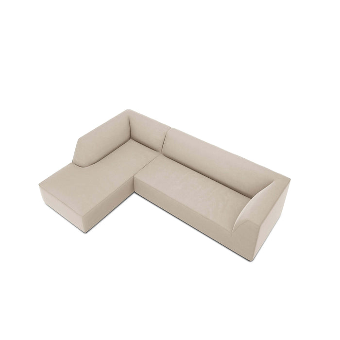 Windsor & Co Sao Hoekbank met Chaise Longue Links - 4-zits - Velvet - Beige
