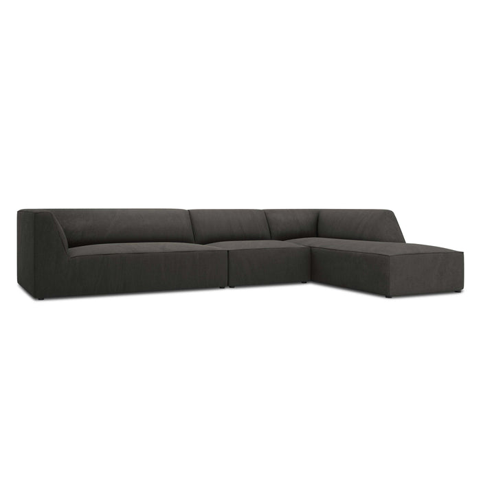 Windsor & Co Sao Hoekbank met Chaise Longue Rechts - 5-zits - Ribstof - Donkergrijs