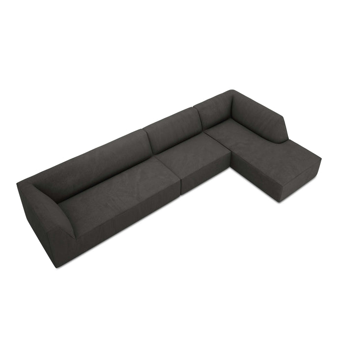 Windsor & Co Sao Hoekbank met Chaise Longue Rechts - 5-zits - Ribstof - Donkergrijs