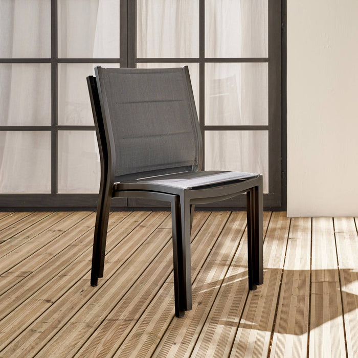 sweeek - Tuinstoelen van aluminium, stapelbaar (set van 2)