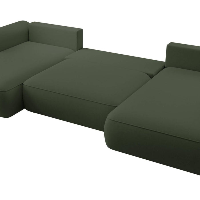 NADUVI Collection Philipa U-bank Rechts met Slaapfunctie - Velvet - Donkergroen