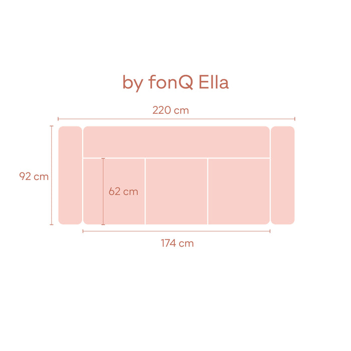 by fonQ Ella 3-zitsbank - Oud Roze