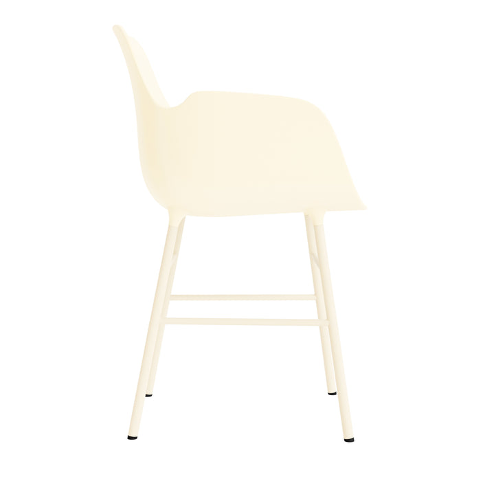 Normann Copenhagen Form Stoel met Armleuning - Staal - Crème